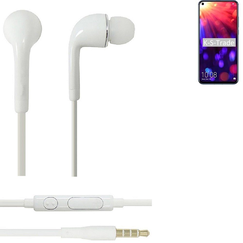 mit für View 20 In-Ear-Kopfhörer Lautstärkeregler 3,5mm) Mikrofon u weiß (Kopfhörer Headset K-S-Trade Huawei Honor