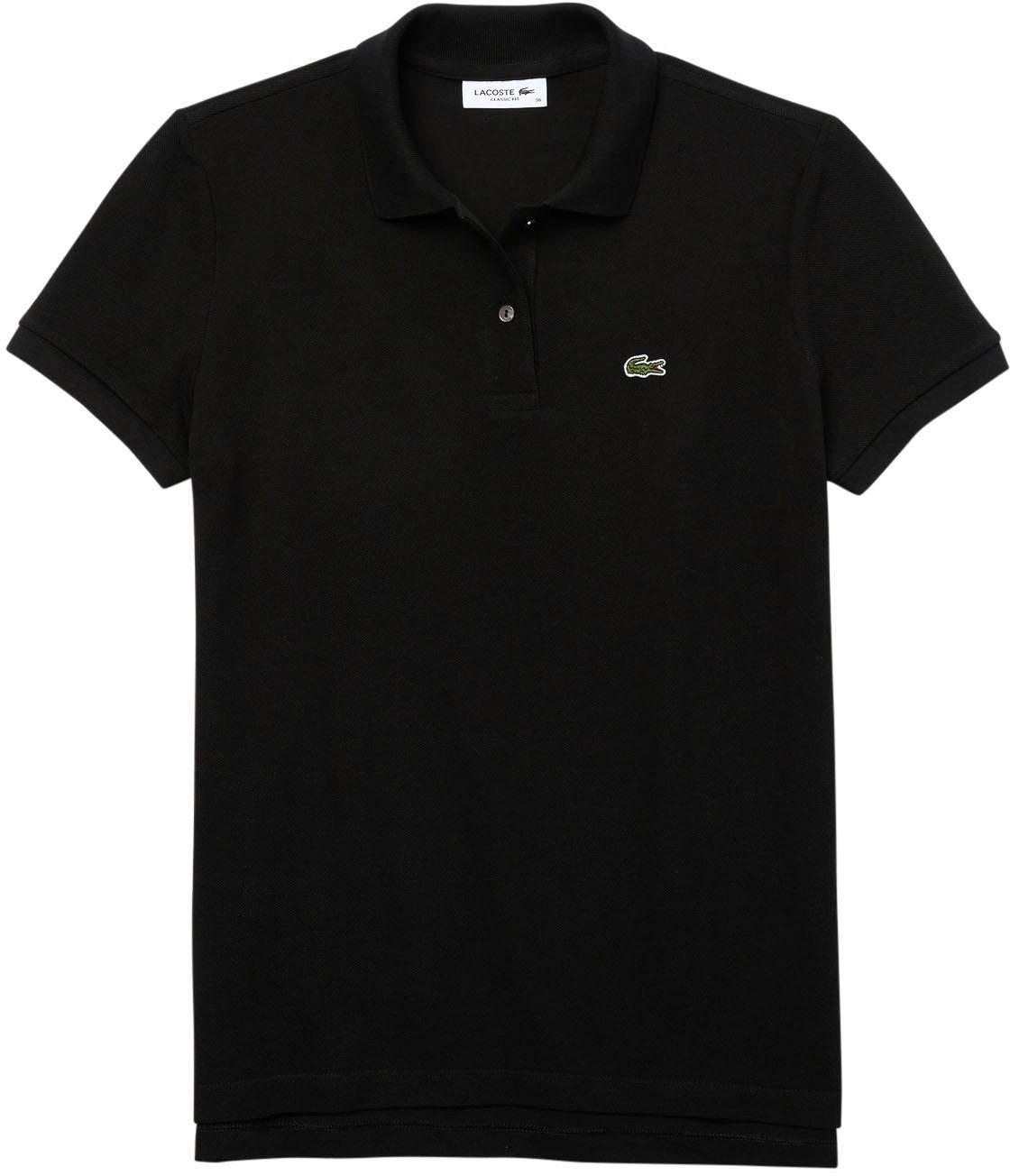 Lacoste Poloshirt mit Lacoste-Logo-Patch auf der Brust schwarz