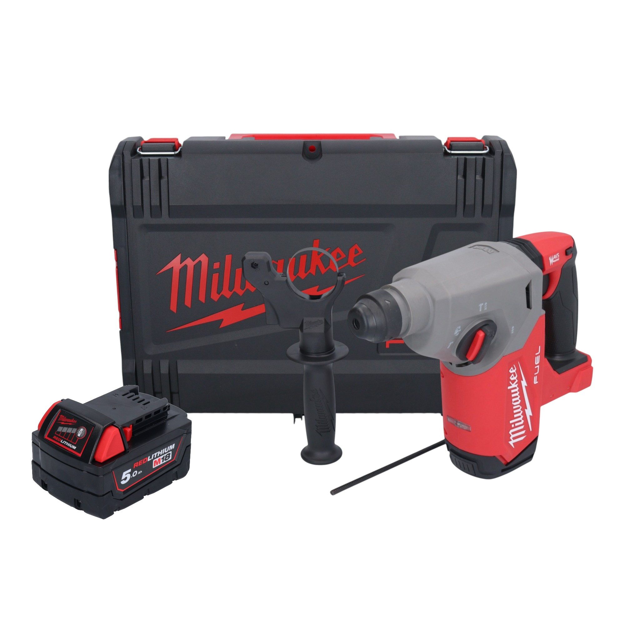 Milwaukee Akku-Bohrhammer M18 FH-501X 18 V 2,5 J SDS plus + 1x Akku 5,0 Ah + HD Box - ohne Lader
