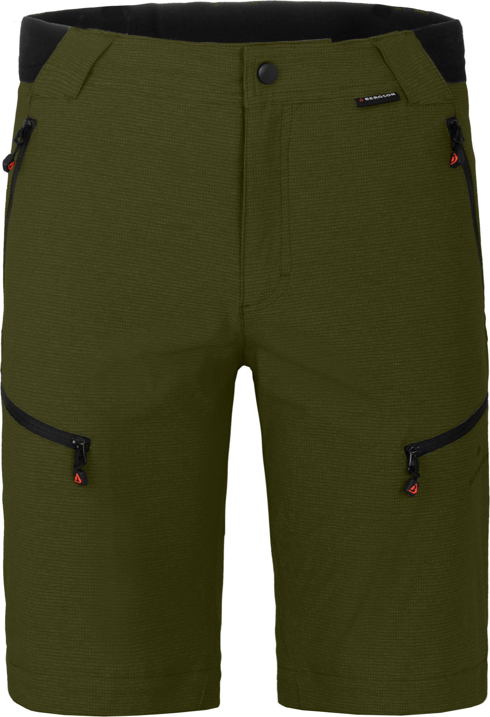 Bergson Outdoorhose LEBIKO Zipp-Off Herren Wanderhose, robust, elastisch, Normalgrößen, dunkel grün