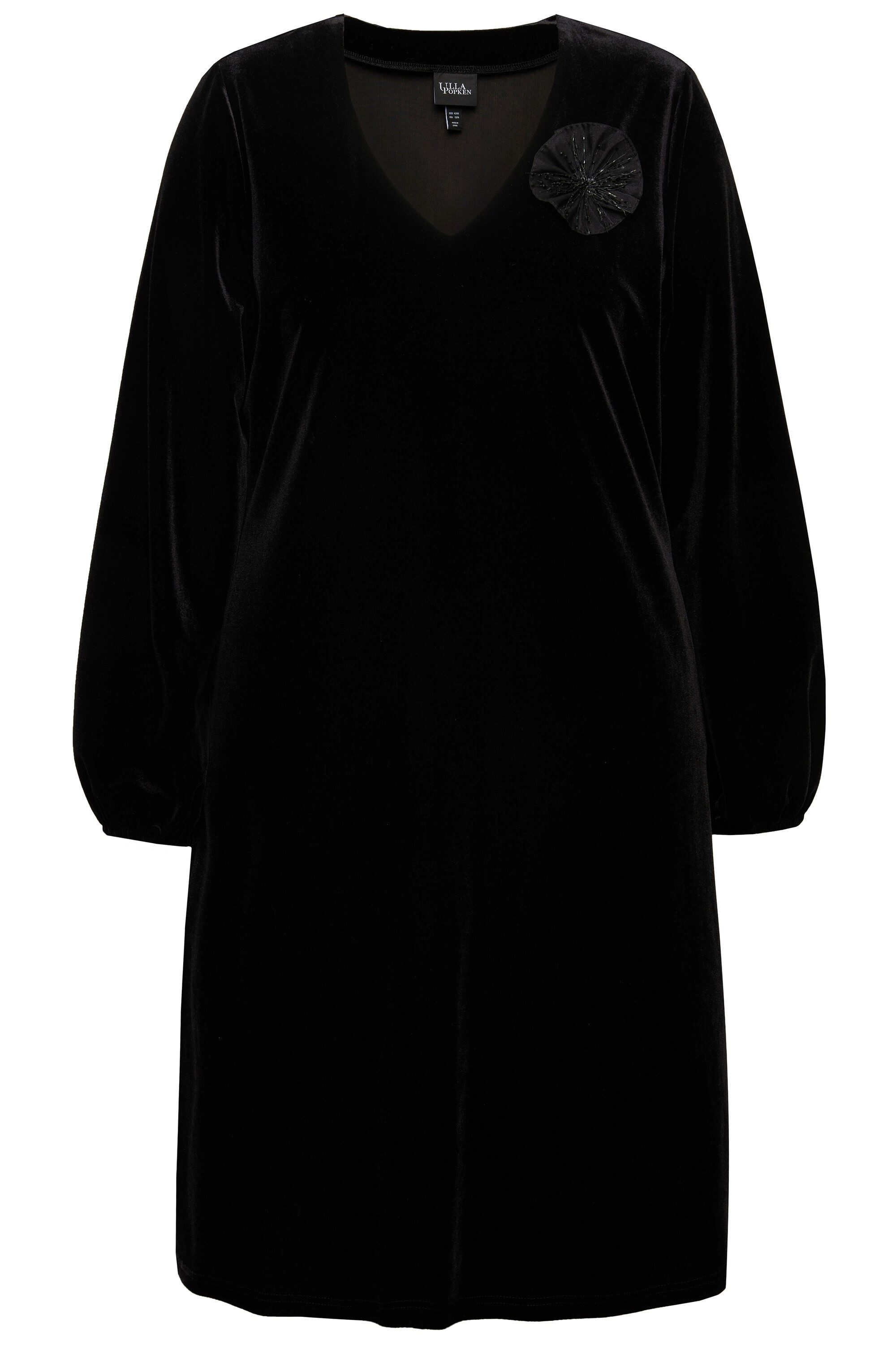 Ulla Popken Cocktailkleid Samtkleid Brosche A-Linie günstig online kaufen