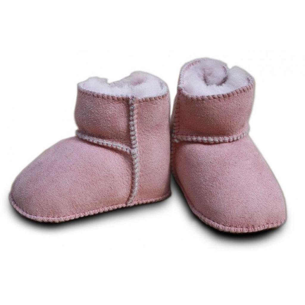 Heitmann Felle Heitmann Babylammfellschuhe mit Klettverschluss rosa Krabbelschuh