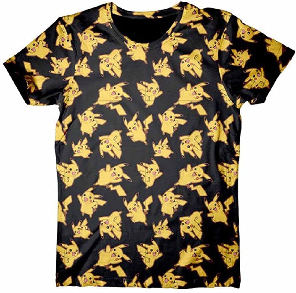 POKÉMON T-Shirt Pokémon T-Shirt all over schwarz Erwachsene + Jugendliche Herren Gr. XS S M L XL XXL Nintendo