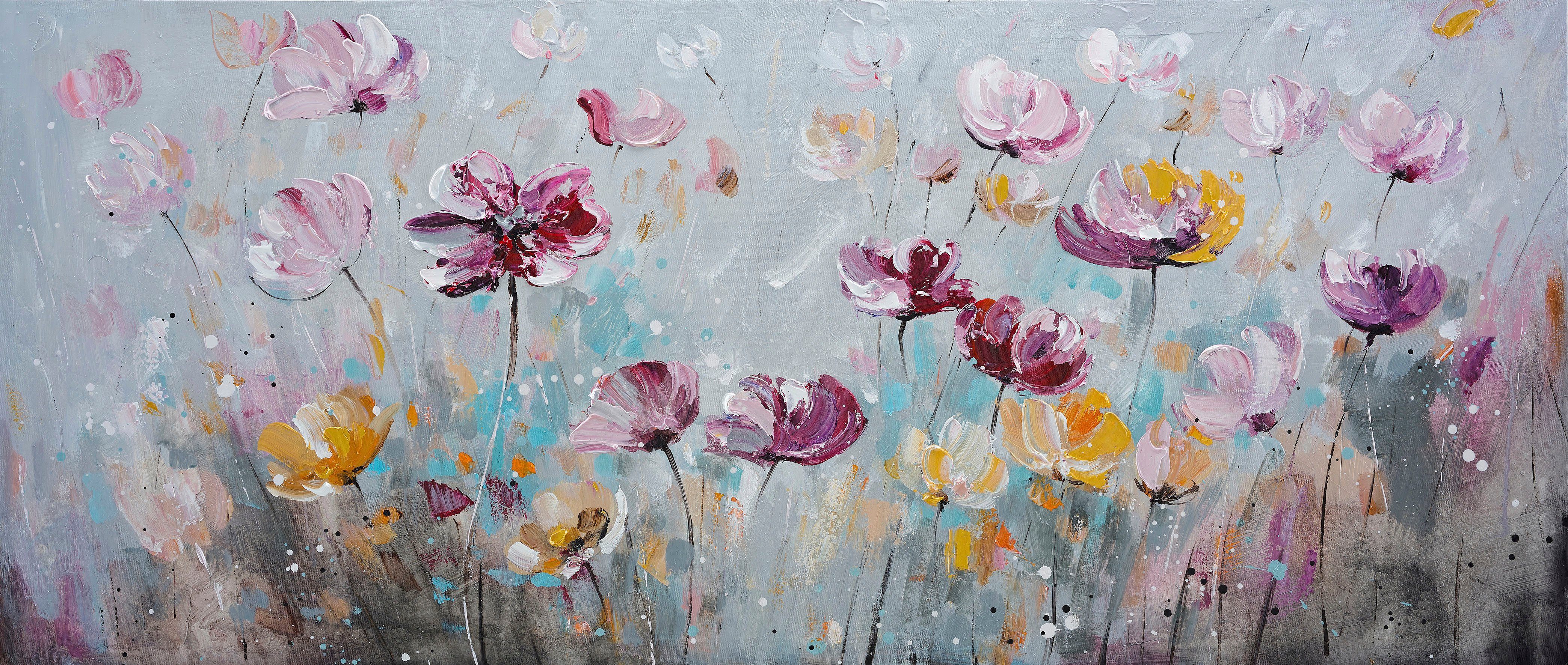 Bönninghoff Ölgemälde, Blumen, Blumenwiese (1 St), jedes Bild ein Unikat, BxH: 140x60 cm