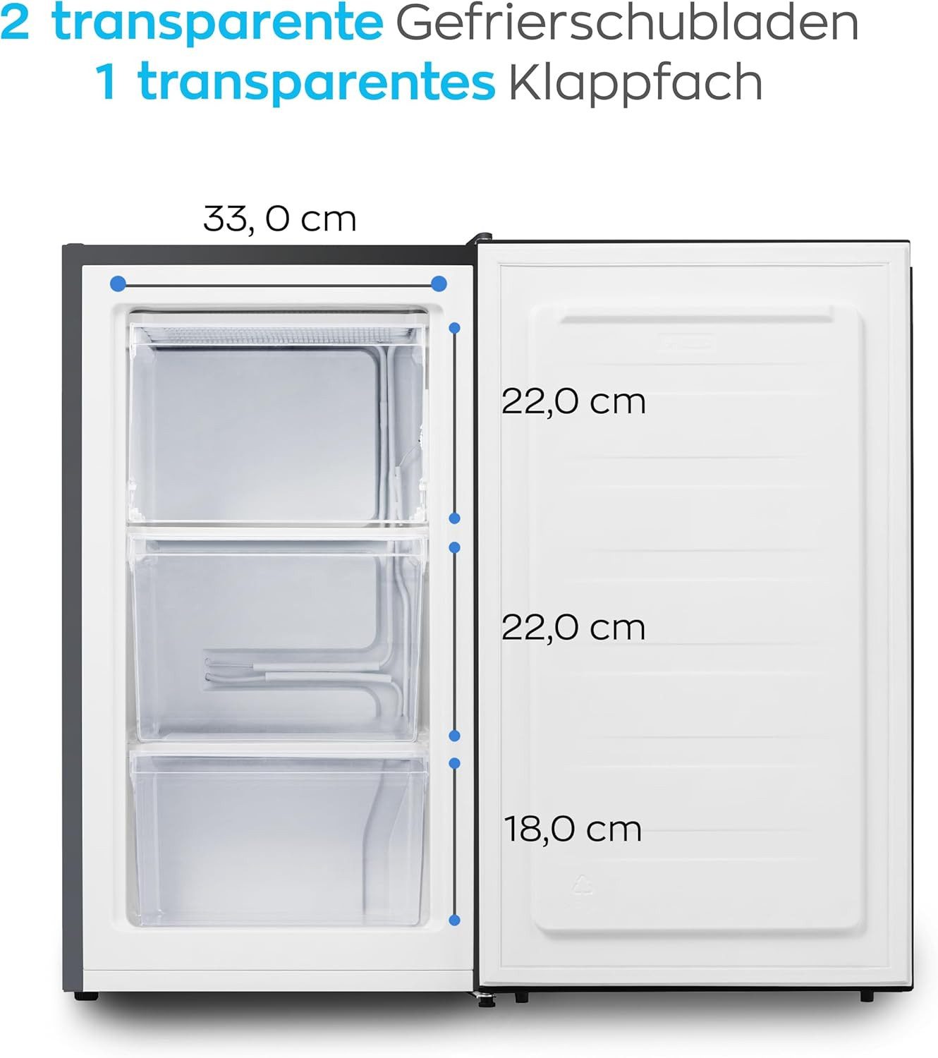 Heinrich´s Gefrierschrank HGS 4089 SW, 84.2 cm hoch, 47.5 cm breit, 61Liter -18°C Freezer, Gefriertruhe