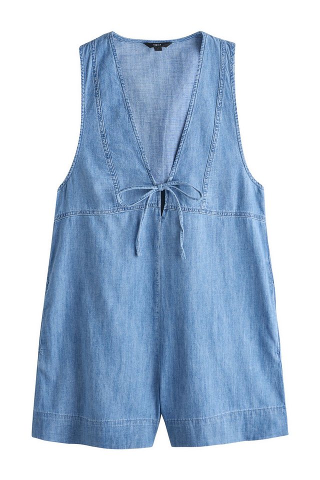 Next Playsuit Denim-Playsuit mit V-Ausschnitt, Kurzgröße (1-tlg)