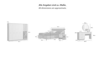 Lorenzi Schlafzimmer-Set NORA inkl. Aufbauservice, (Spar-Set), Bett + Kleiderschrank + Schminktisch