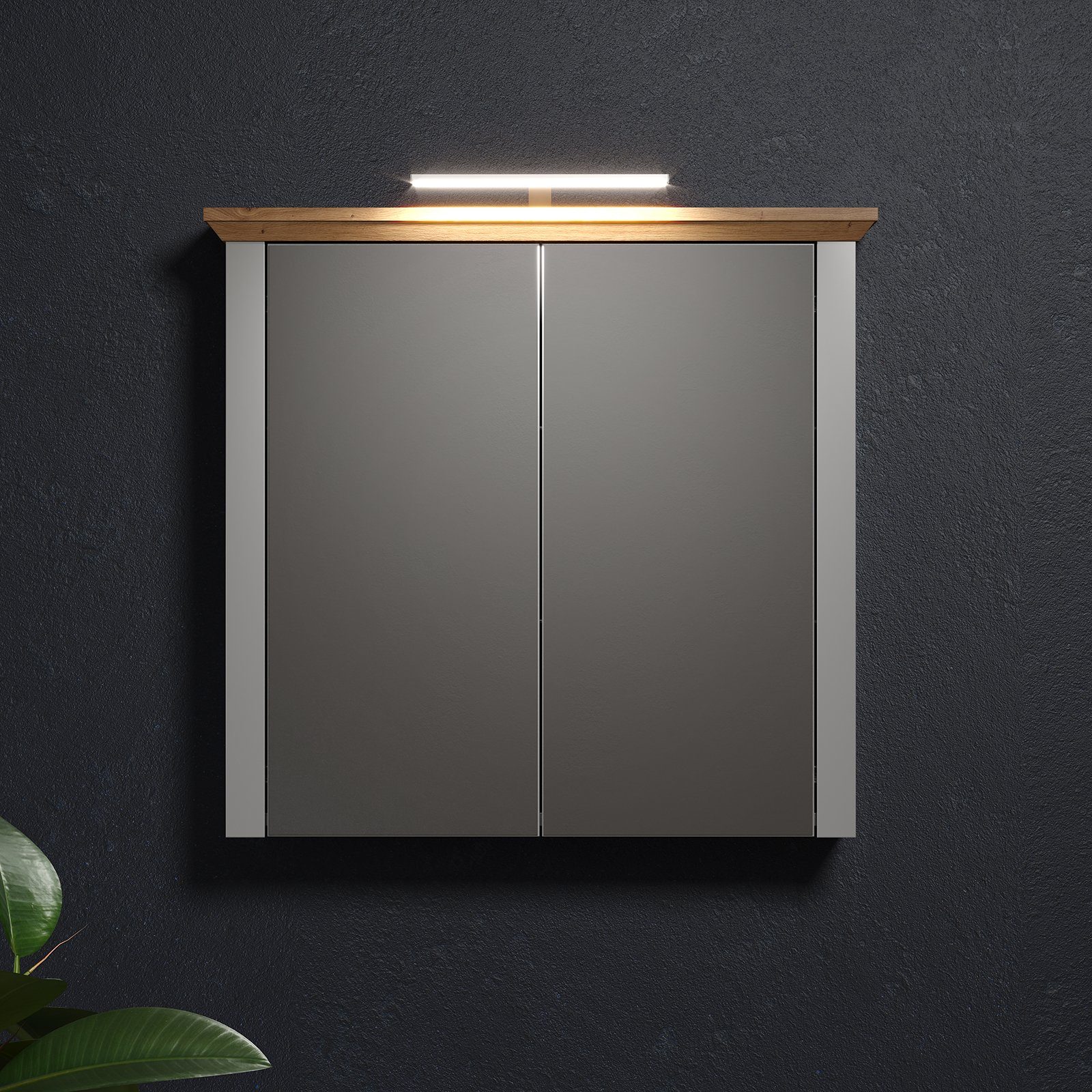 trendteam Spiegelschrank Landside grau Badspiegel Badezimmerschrank Spiegelschrank Spiegel 78x73x24cm