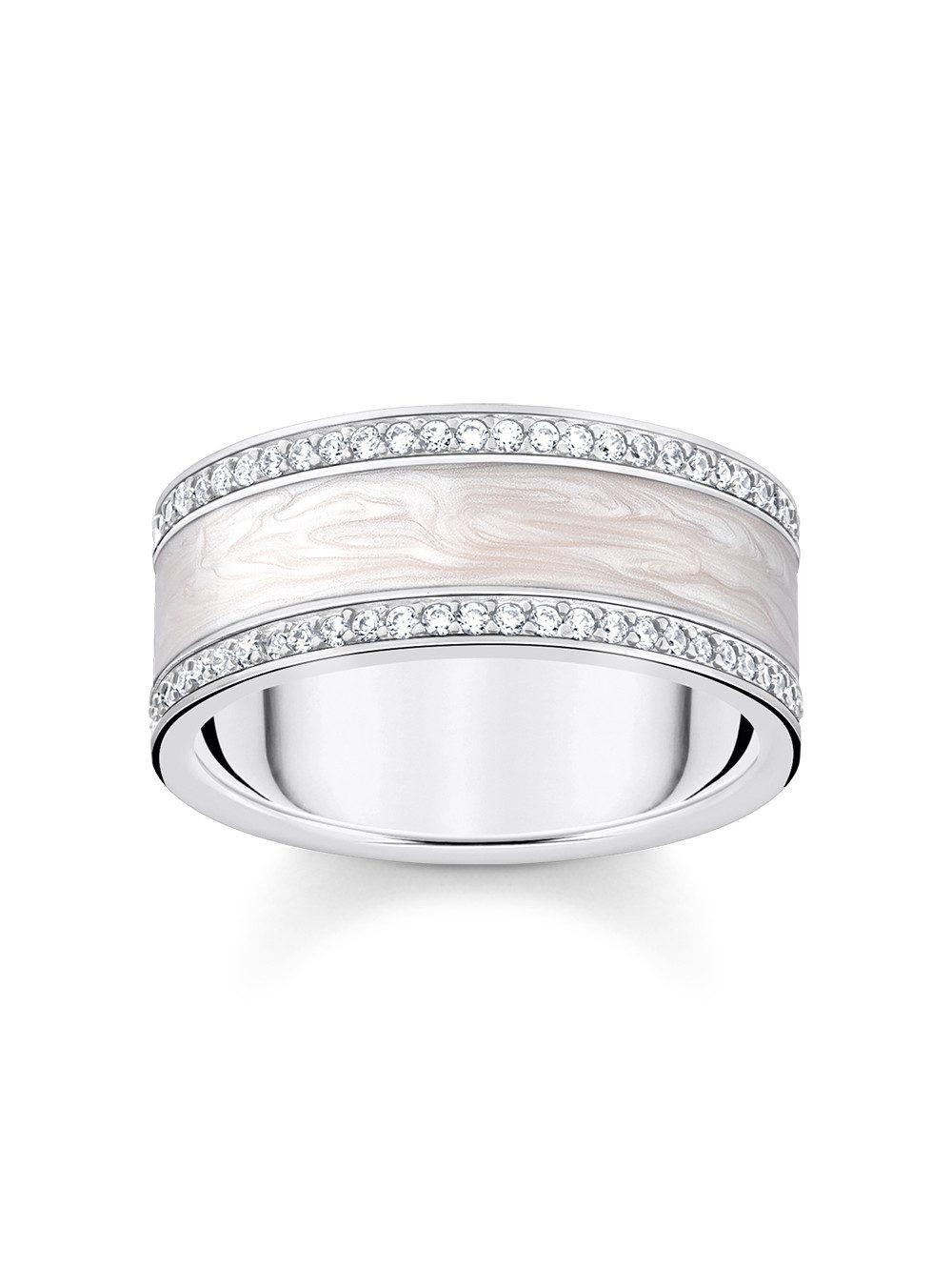 THOMAS SABO Fingerring Thomas Sabo TR2446-041-14-58 Silberner Bandring mit weißen Zirkonia u