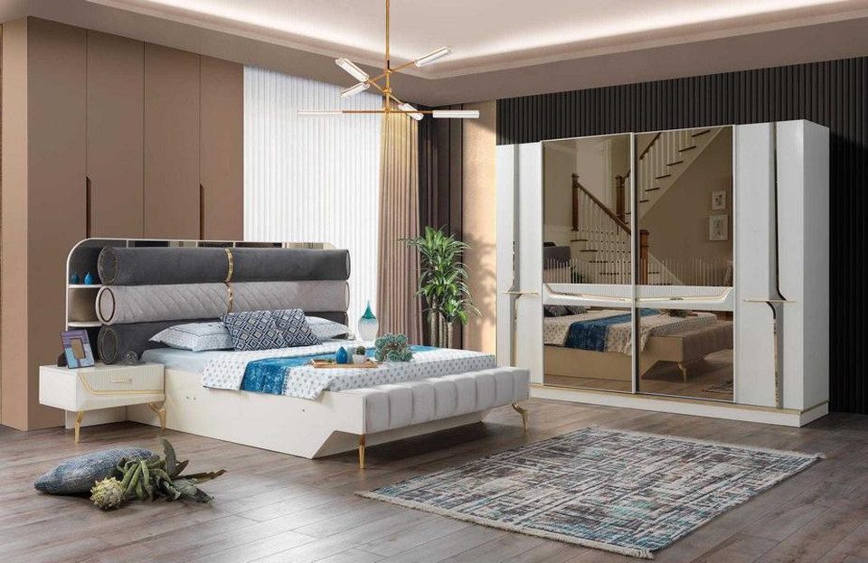 Schlafzimmer-Set Elternzimmer Schlafzimmer Set Garnitur Komplette Schrank Bett