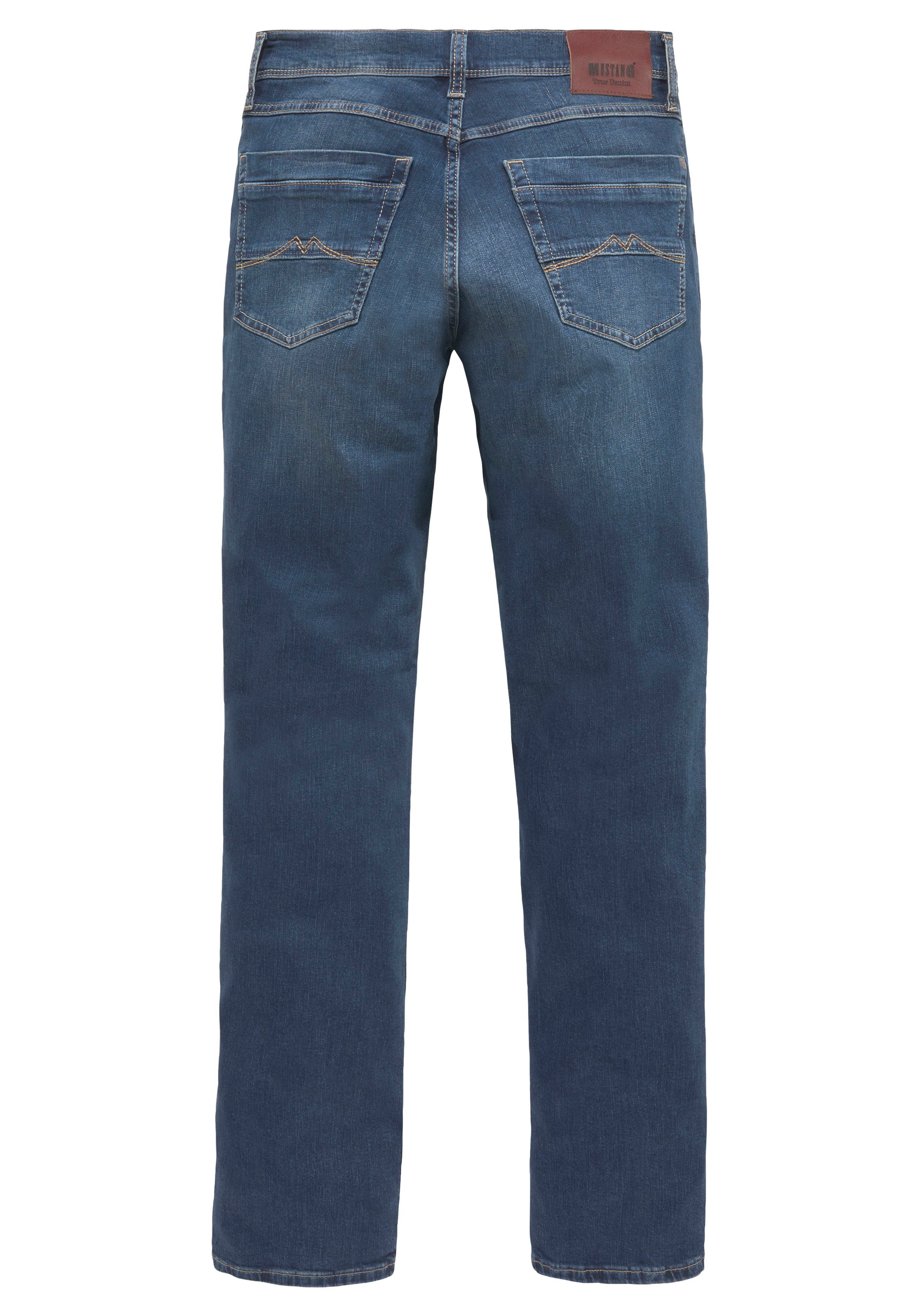 Washington dark MUSTANG leichten Style 5-Pocket-Jeans mit Straight Abriebeffekten