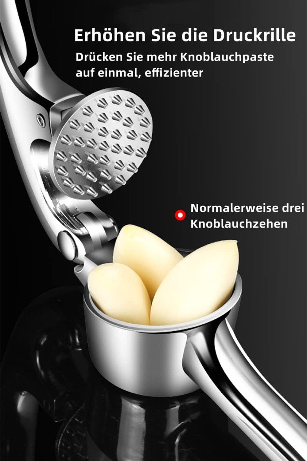 TUWENA Knoblauchpresse Knoblauchpresse mit leicht zu drückendem Griff – leicht zu reinigende