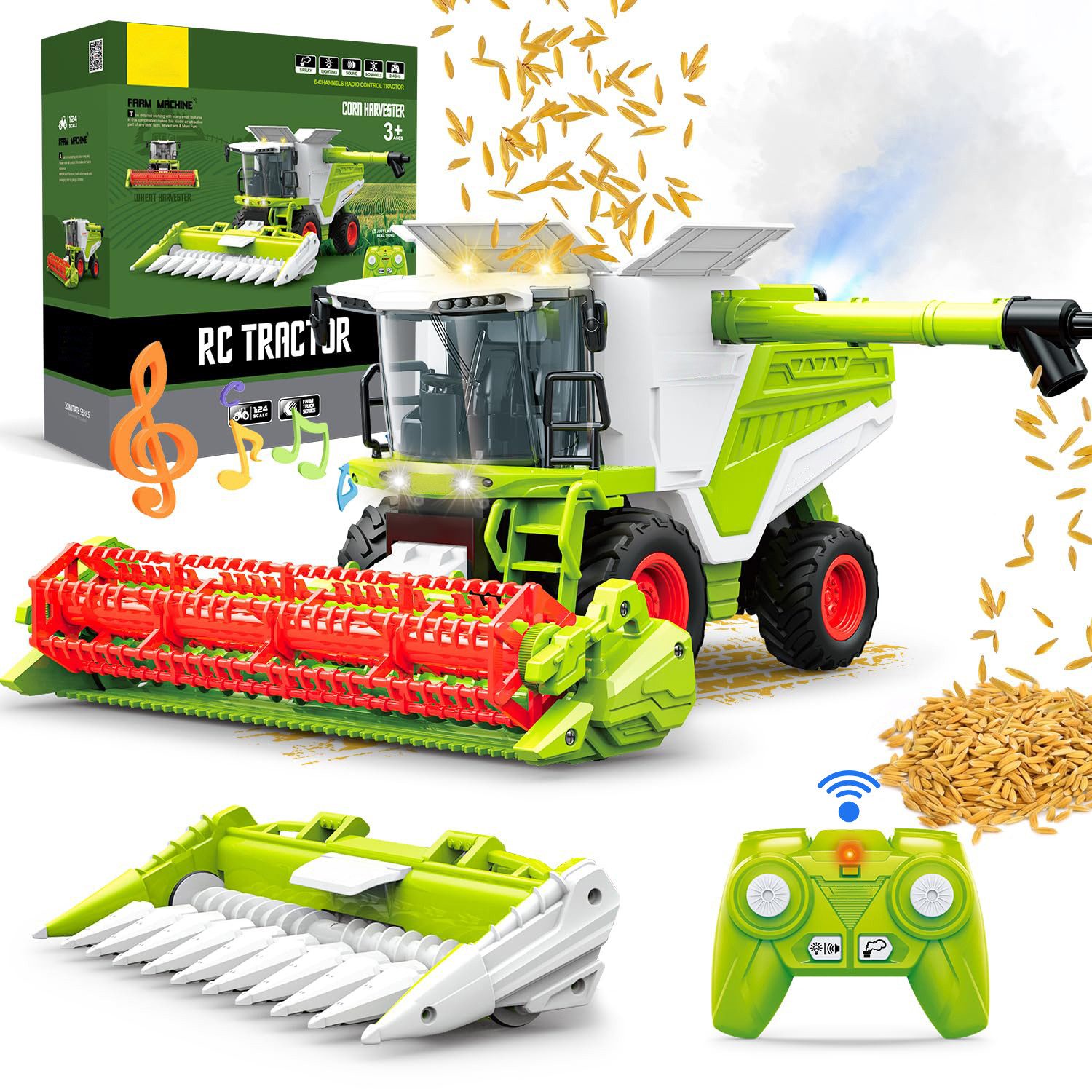 ZEUOPQ RC-Traktor Ferngesteuertes Mähdrescher Harvester-Spielzeug, RC günstig online kaufen