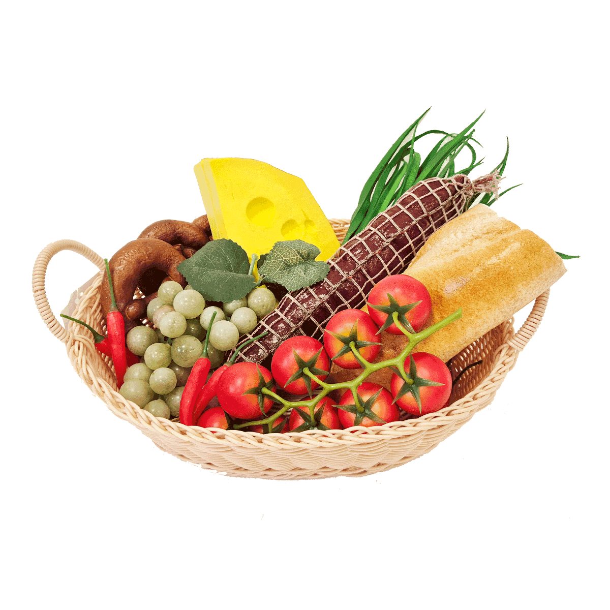 EUROHOME Brotkorb Holzoptik Brotkorb im traditionellen Design aus Kunststoff, Kunststoff, (1-tlg., Brötchenkorb 32 x 25,5 x 9 cm), Brotkorb geflochten - Aufbewahrungskorb Küche