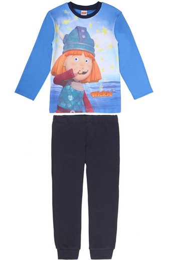 Wickie Pyjama »Wickie Jungen Pyjama Schlafanzug lang blau« (2 tlg)