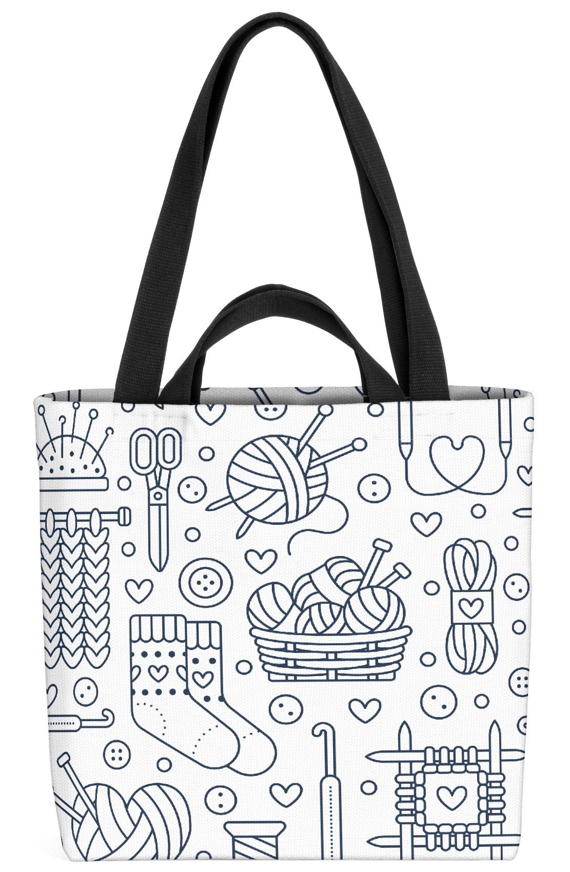 VOID Henkeltasche (1-tlg), Stricken Socken Stricksachen Stricken Wolle Handarbeit Muster Stricks