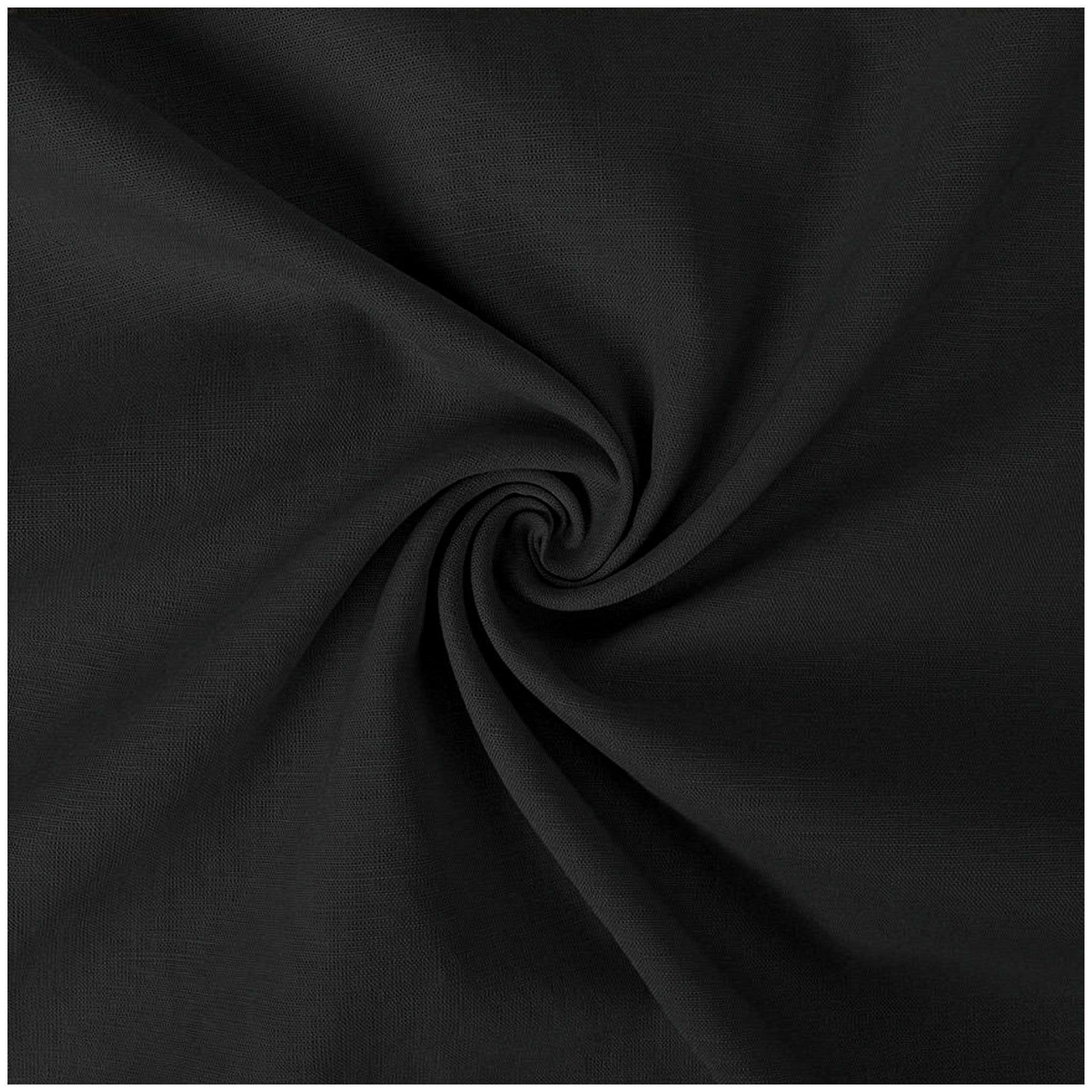 maDDma Stoff Leinenstoff gewaschen 100% Leinen 1/2 Meterware 135cm breit uni, schwarz