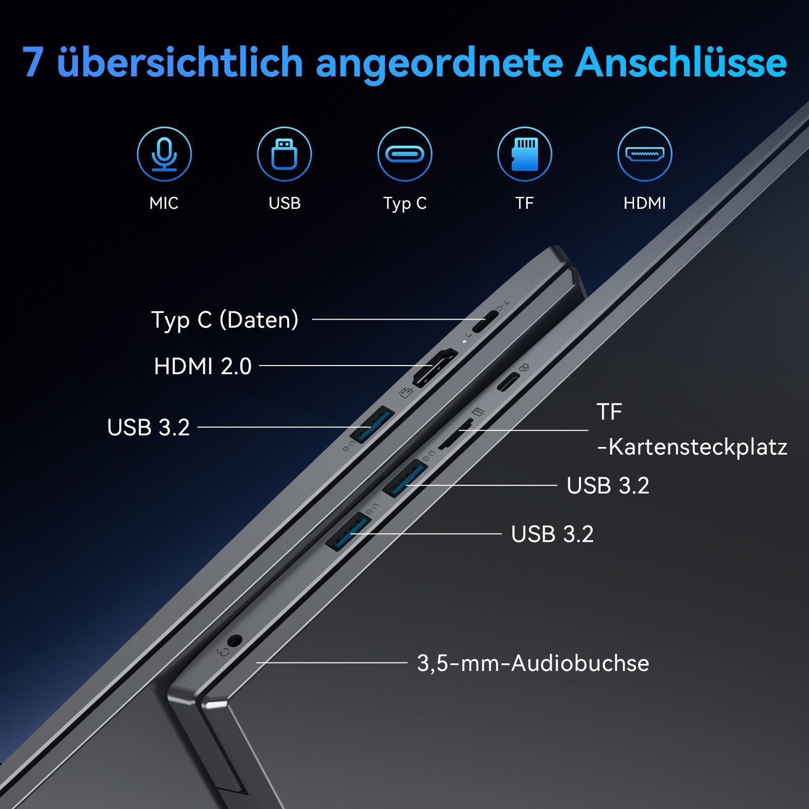 blackview 18.5" FHD IPS Acebook10 Intel 16GB+512GB Windows 11 Pro Notebook (Intel N6000 Intel Core N6000, 16 GB, 512 GB SSD, Windows 11 Pro, FHD+ IPS, Silikon-T – Bild 5 von 5