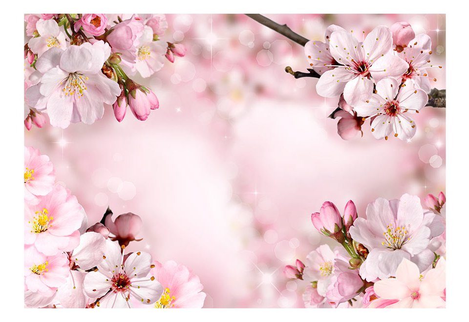 KUNSTLOFT Vliestapete Sakura Freshness 1x0.7 m, halb-matt, lichtbeständige Design Tapete