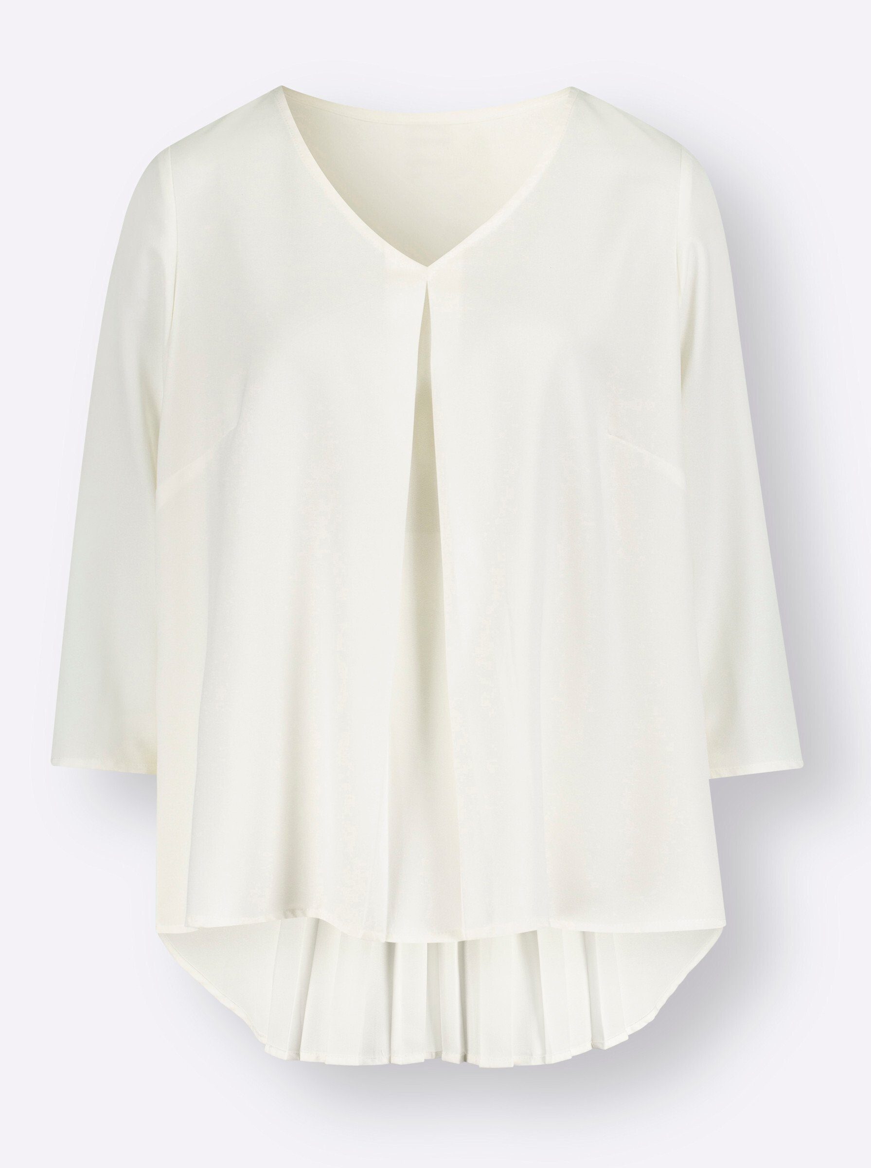 Sieh an! Klassische Bluse Plissee-Bluse .