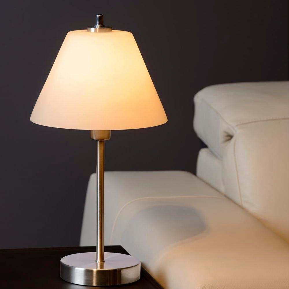click-licht Tischleuchte Tischleuchte Touch Two mit Opalem Glasschirm, keine Angabe, Leuchtmittel enthalten: Nein, warmweiss, Tischleuchte, Nachttischlampe, Tischlampe