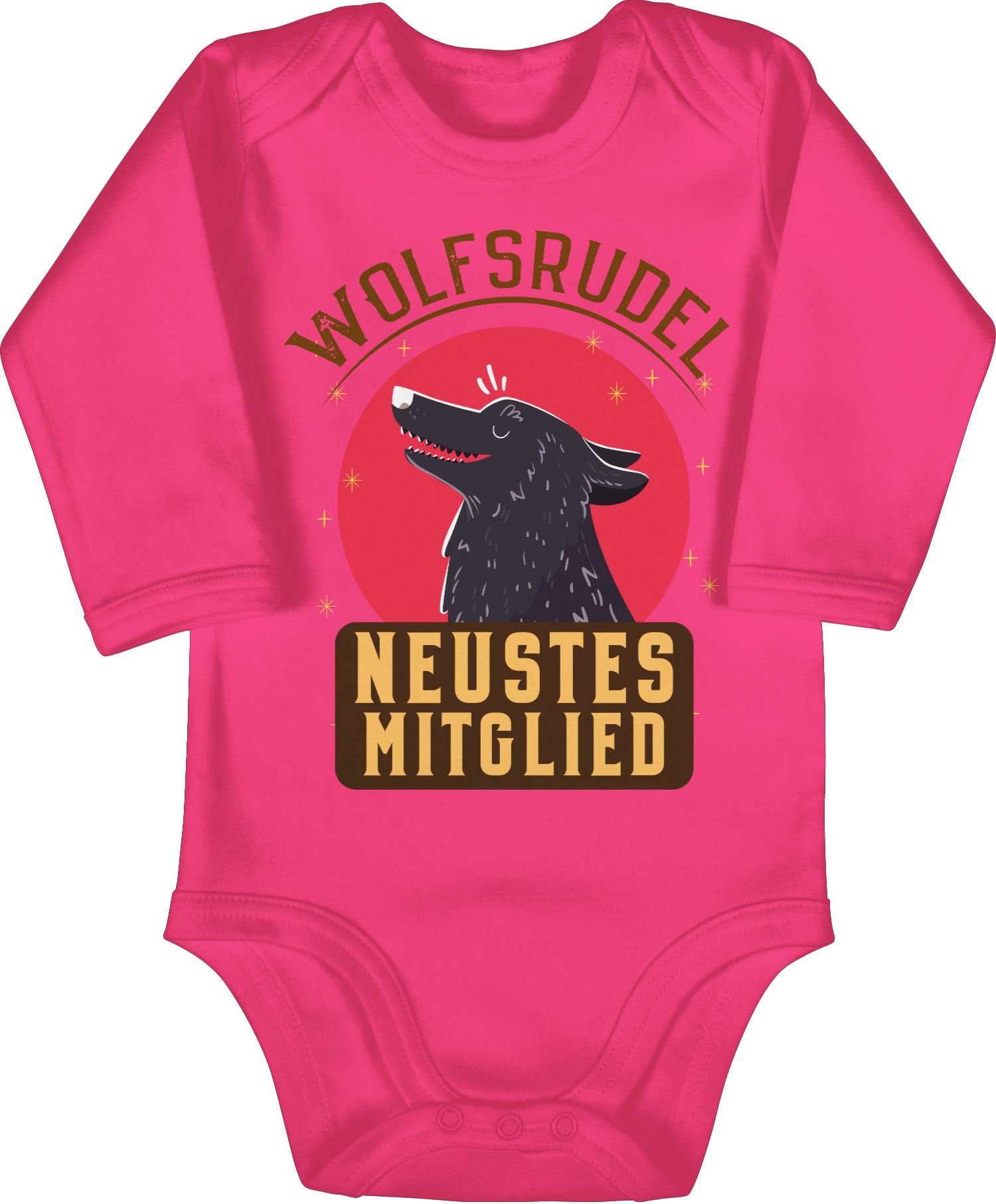 Shirtracer Shirtbody Wolfsrudel Neustes Mitglied Strampler Baby Mädchen & Junge 2 Fuchsia