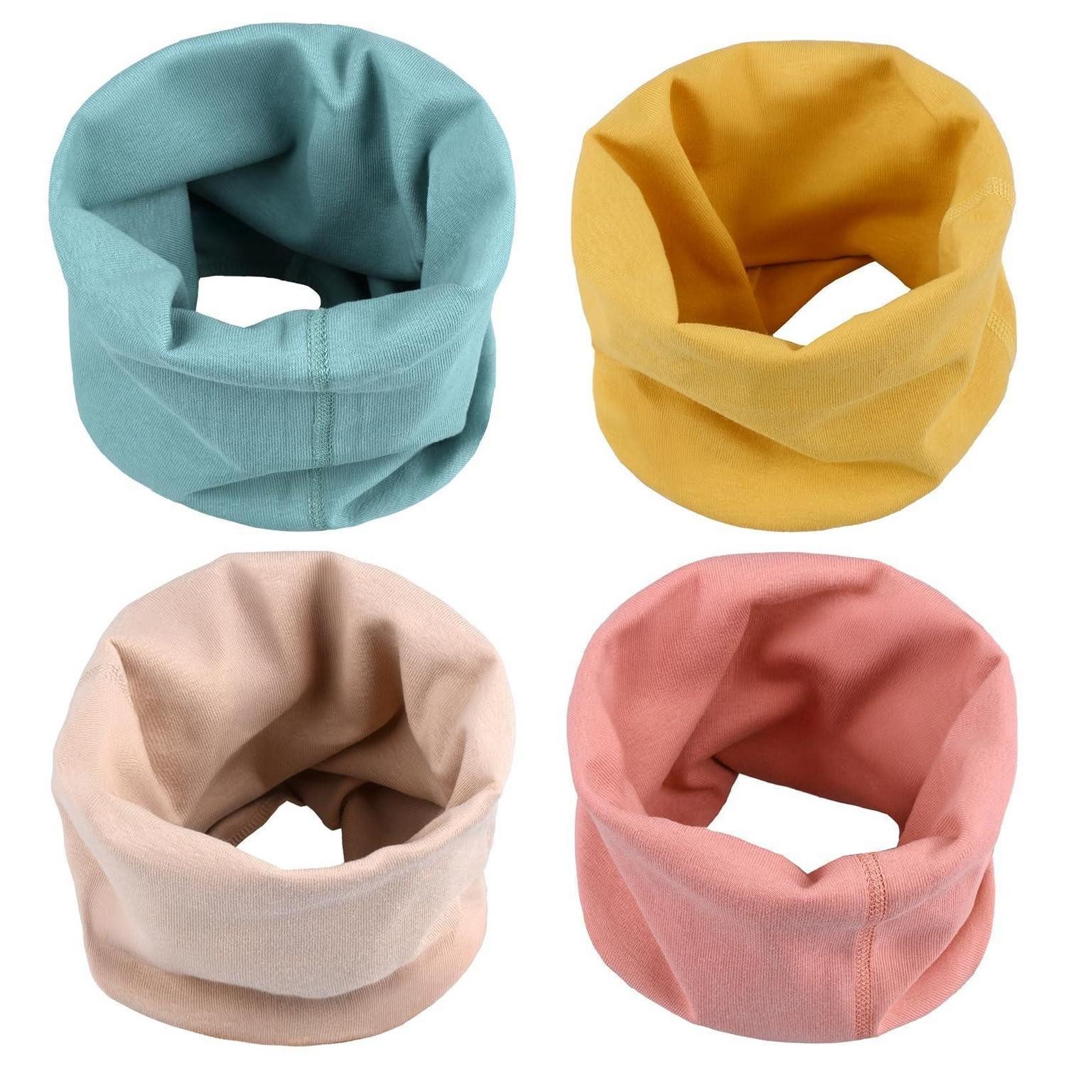 LuxusKollektion Loop Schlauchschal Kinder Baumwolle warm 4 Stück bunt, (4-St)