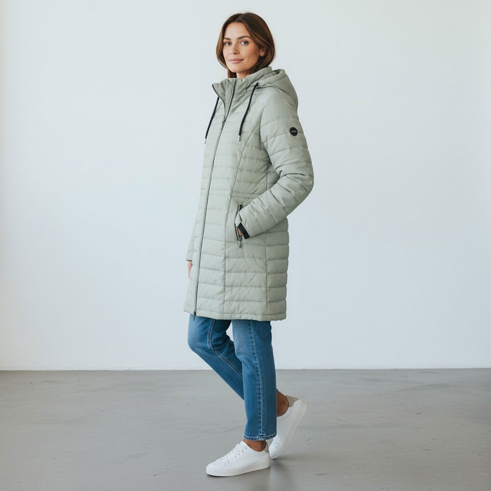 Blue Wave Steppmantel Nena Damen Mantel Nena gesteppt mit abnehmbarer Kapuze in Melange-Optik