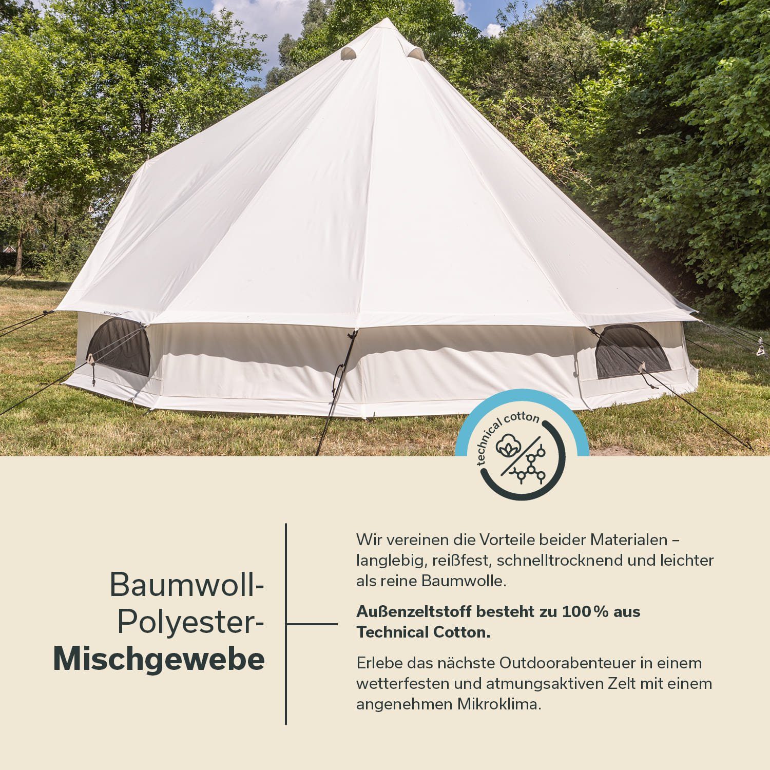 Skandika Tipi-Zelt Tipii 400 Technical Cotton, günstig online kaufen