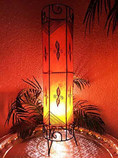 Marrakesch Orient & Mediterran Interior Stehlampe »Hennalampe Neslihan 80cm, Marokkanische Leder Vintage Stehlampe Leuchte, Orient Lampen für innen als Stehlicht im Wohnzimmer, Flur für eine Orientalische Dekoration«