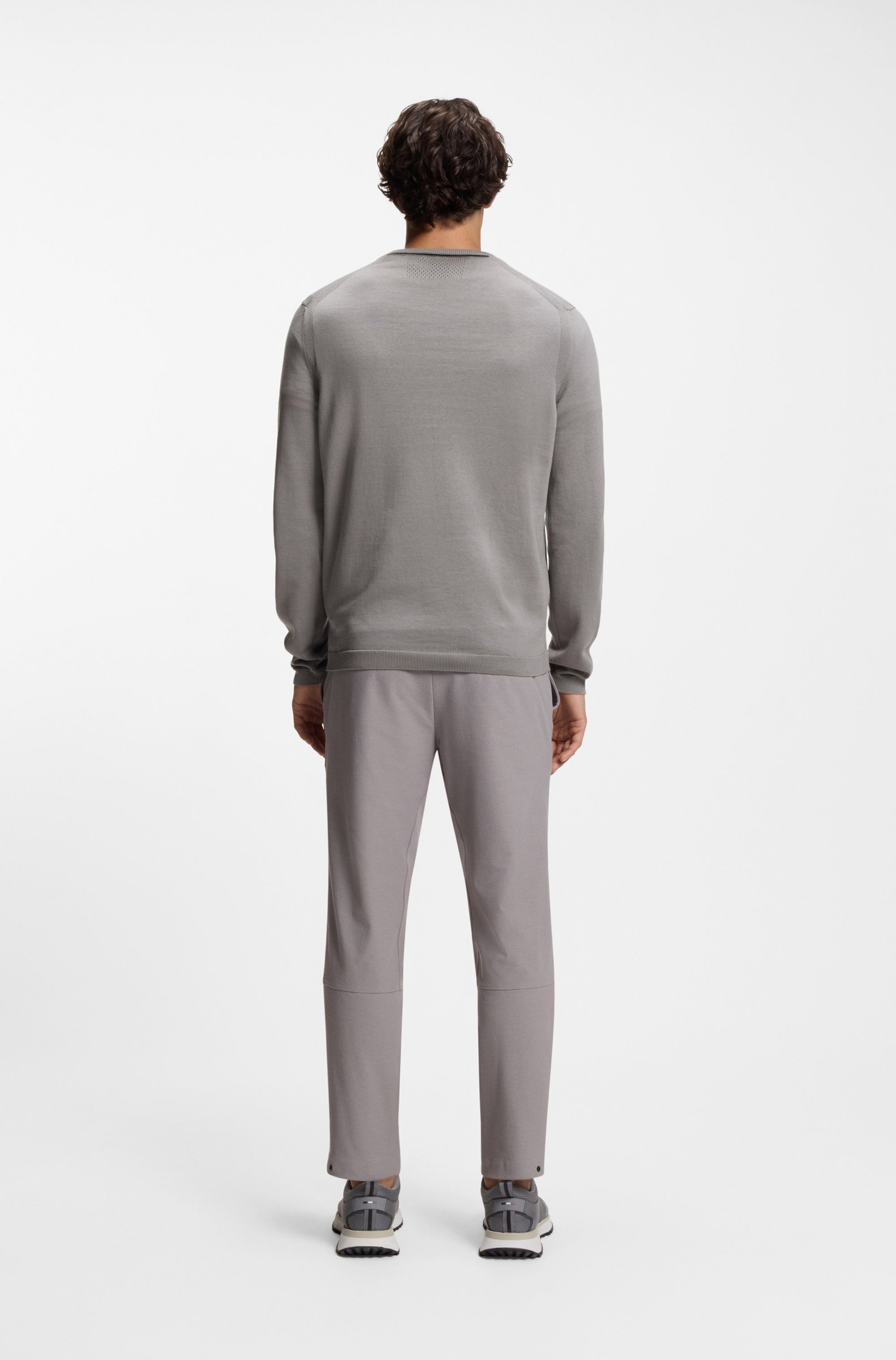 BOSS GREEN Strickpullover Rundhalsausschnitt, Regular Fit, Logo-Print