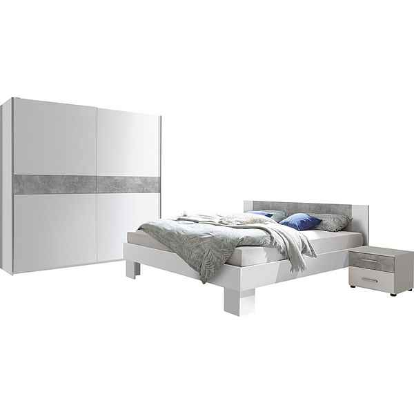 Schlafkontor Schlafzimmer-Set »Marvic«, Bett 180 cm, 2 Nachttische, Schwebetürenschrank