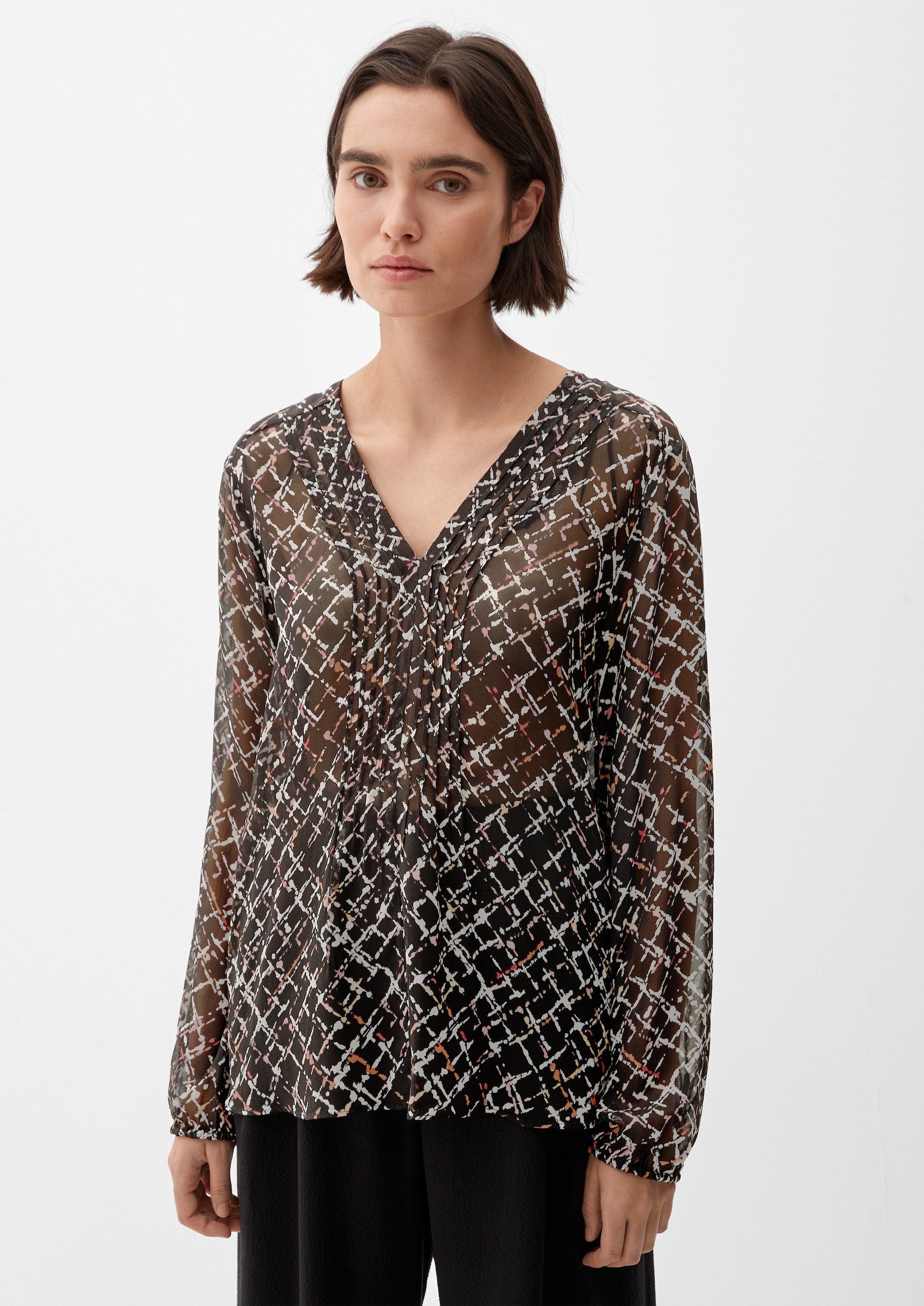 s.Oliver Langarmbluse Bluse Chiffonbluse aus Viskose günstig online kaufen