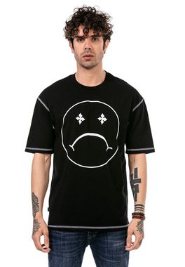 RedBridge T-Shirt Aberdeen mit modischem Sad Smiley-Frontprint