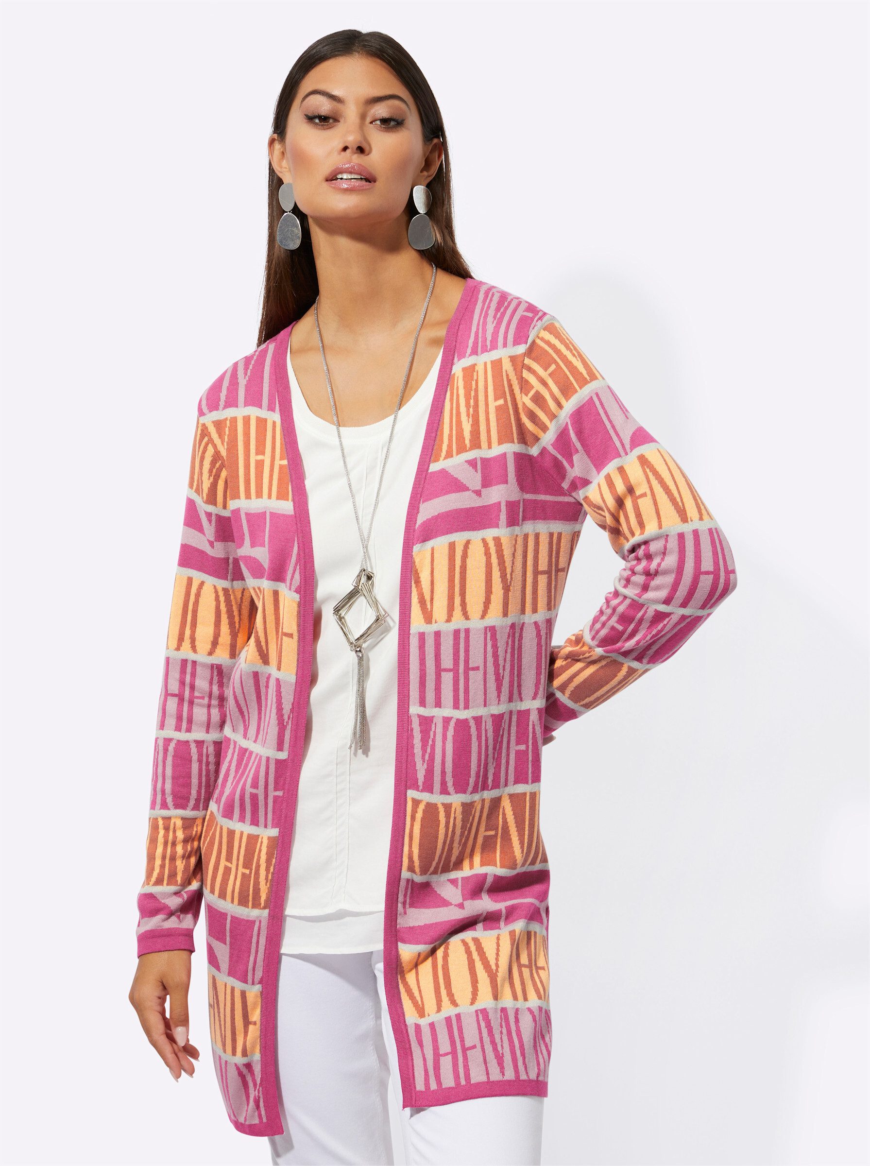 creation L Strickjacke Viskose-Lyocell-Strickjacke Langarm Jersey günstig online kaufen