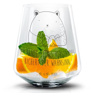 Mr. & Mrs. Panda Cocktailglas Bär Gefühl - Transparent - Geschenk, Cocktail Glas mit Sprüchen, Verr, Premium Glas, Zauberhafte Gravuren