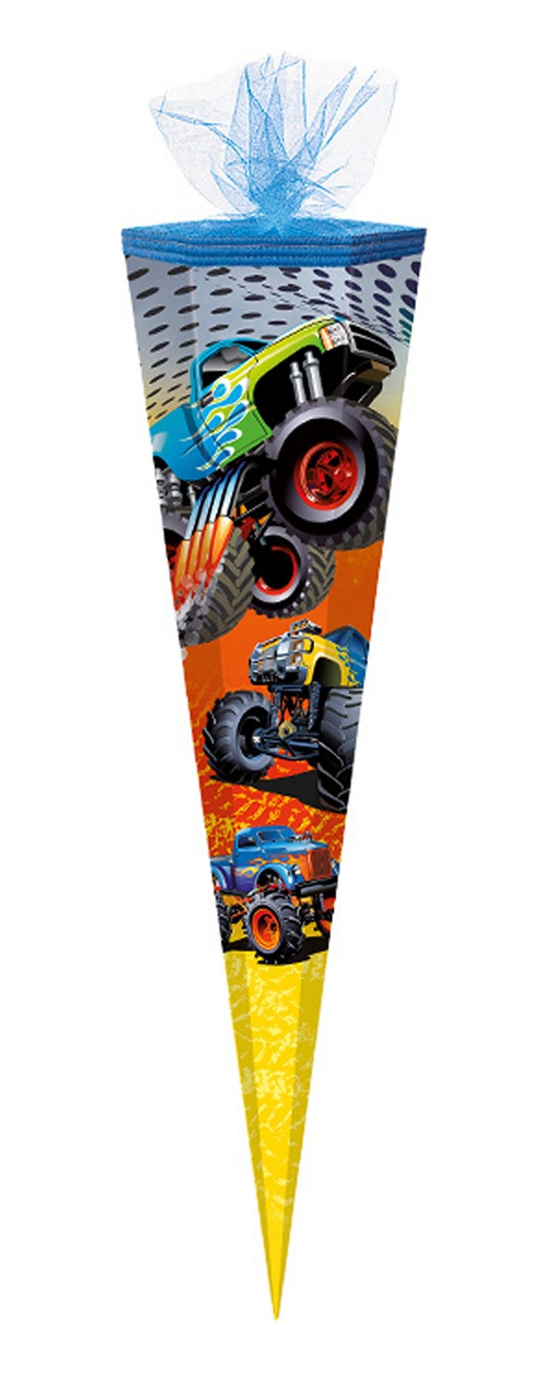 Verpackungsmittel GmbH Markneukirchen Schultüte Schultüte / Zuckertüte / 85cm / eckig / "Monster Truck"
