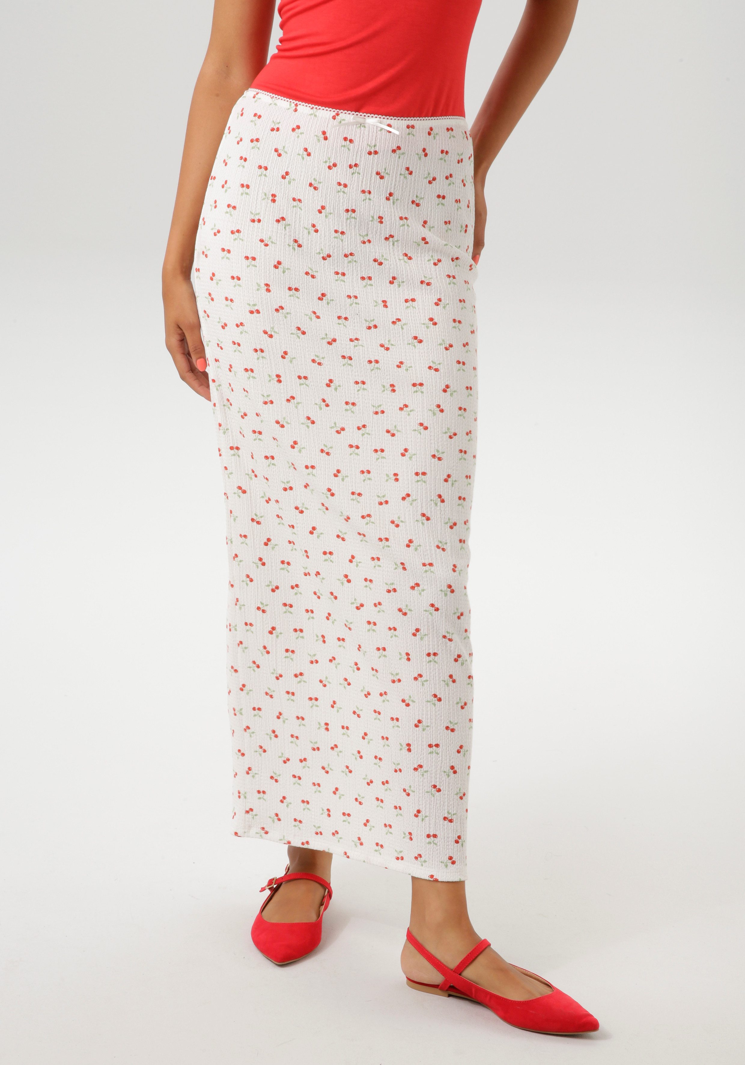Aniston CASUAL Maxirock allover mit Kirschen günstig online kaufen