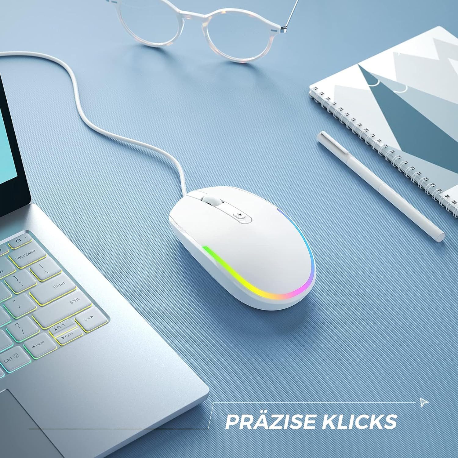 Seenda Kabelgebundene USB-Maus, PC-Computermaus, 1600 DPI Maus