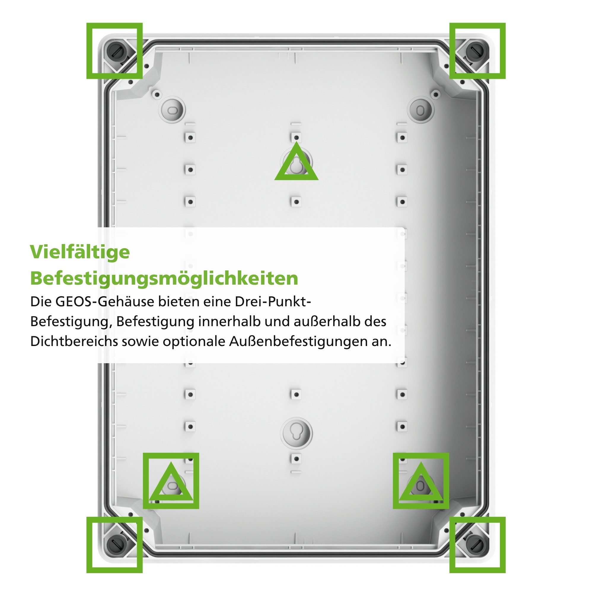 SPELSBERG Verteilerbox GEOS-L - Leergehäuse, Outdoorgehäuse, Industriegehäuse, robust, IP66/IP67/IP69, grauer Deckel, 300 x 300 x 180 mm