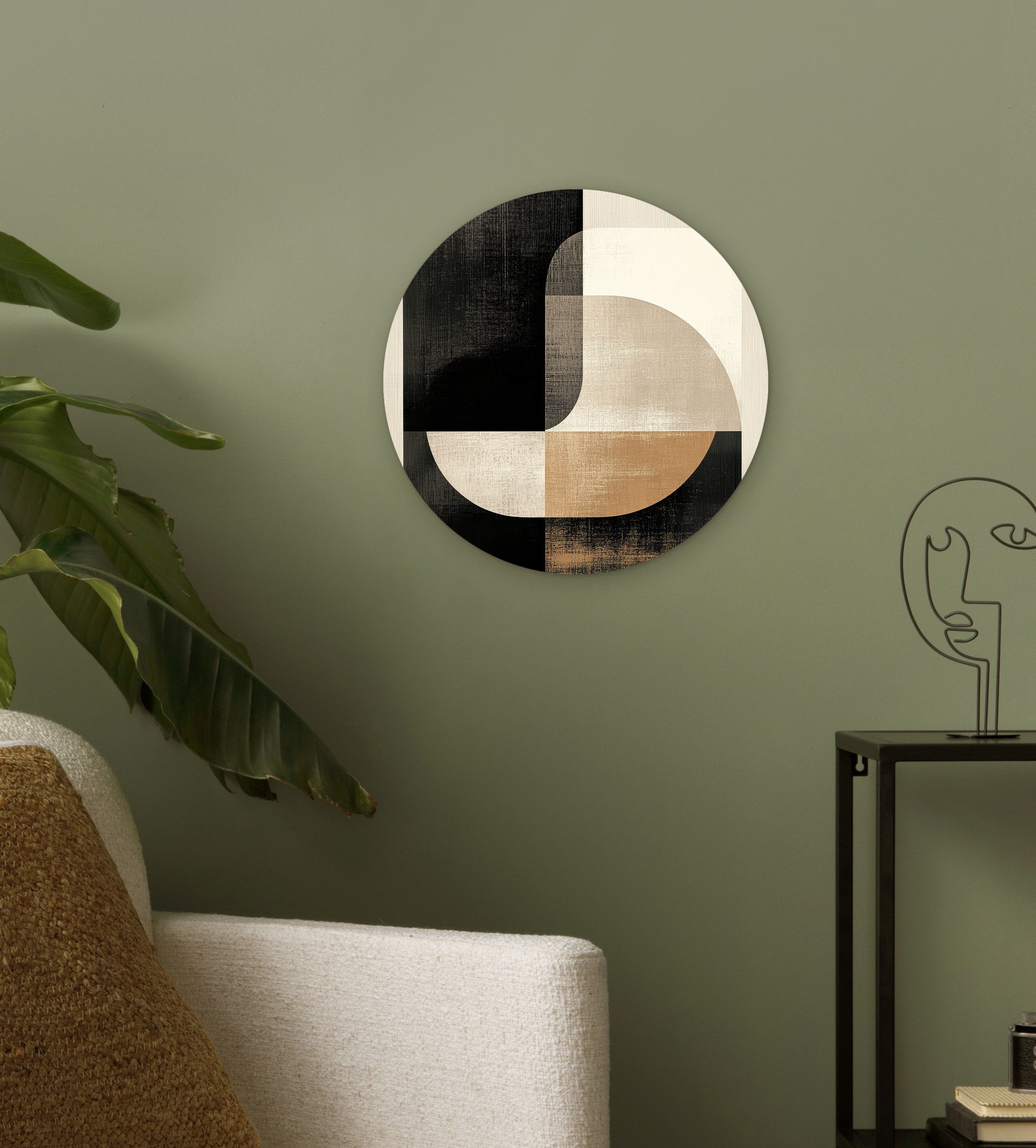 MuchoWow Gemälde Modern - Quadratisch - Formen, Fotodruck (1 St), Kreis Wanddekoration, Rundes Wandbild, 30x30 cm