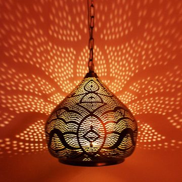 Marrakesch Orient & Mediterran Interior Deckenleuchte Orientalische Lampe Pendelleuchte Maysa 27cm Silber