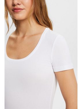 Esprit T-Shirt T-Shirt mit weitem Rundhalsausschnitt (1-tlg)