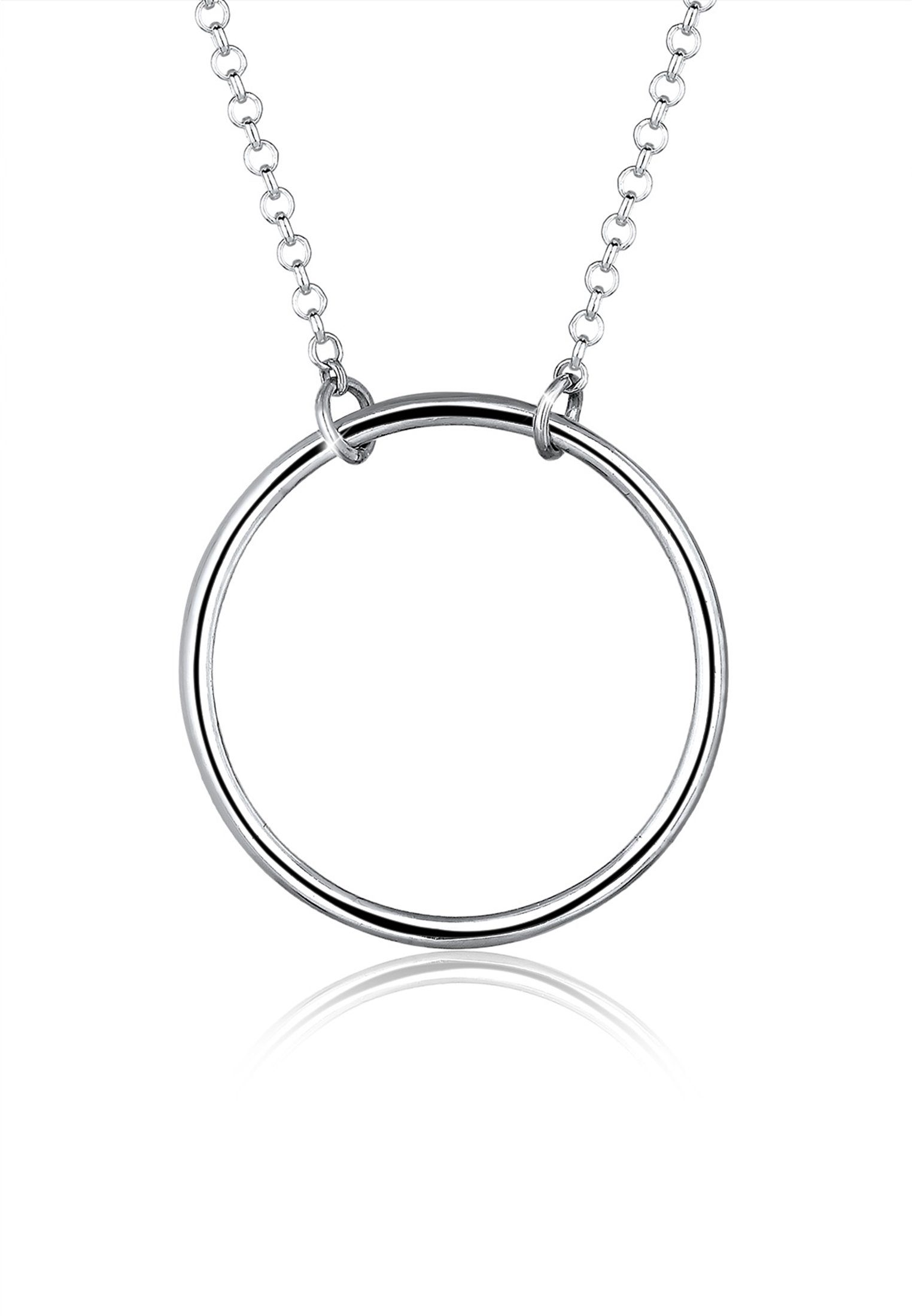 Elli Kette mit Anhänger Kreis Rund Geo Minimal 925 Sterling Silber, Charmträger