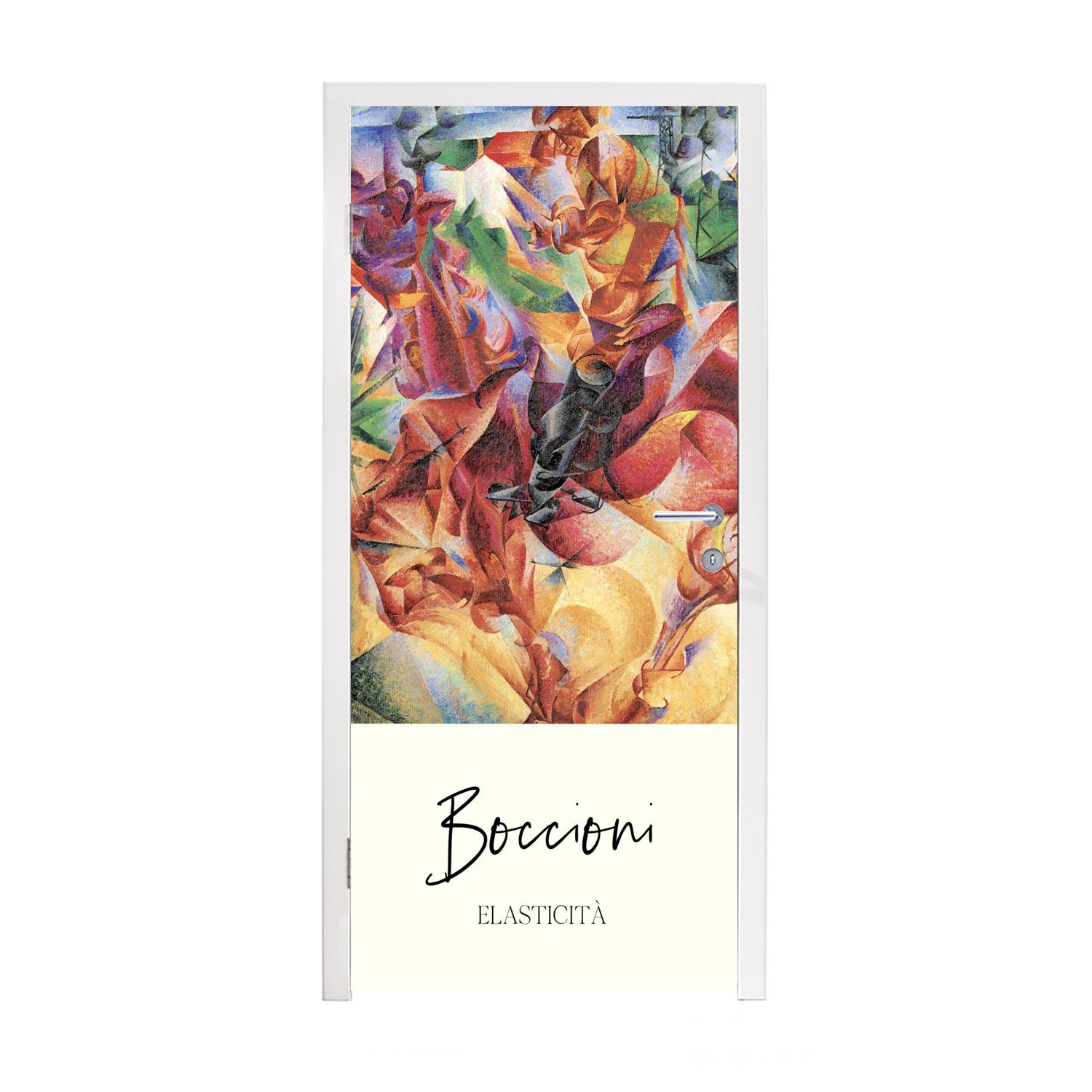 MuchoWow Türtapete Kunst - Umberto Boccioni - Elasticità, Matt, bedruckt, (1 St), Fototapete für Tür, Türaufkleber, 75x205 cm