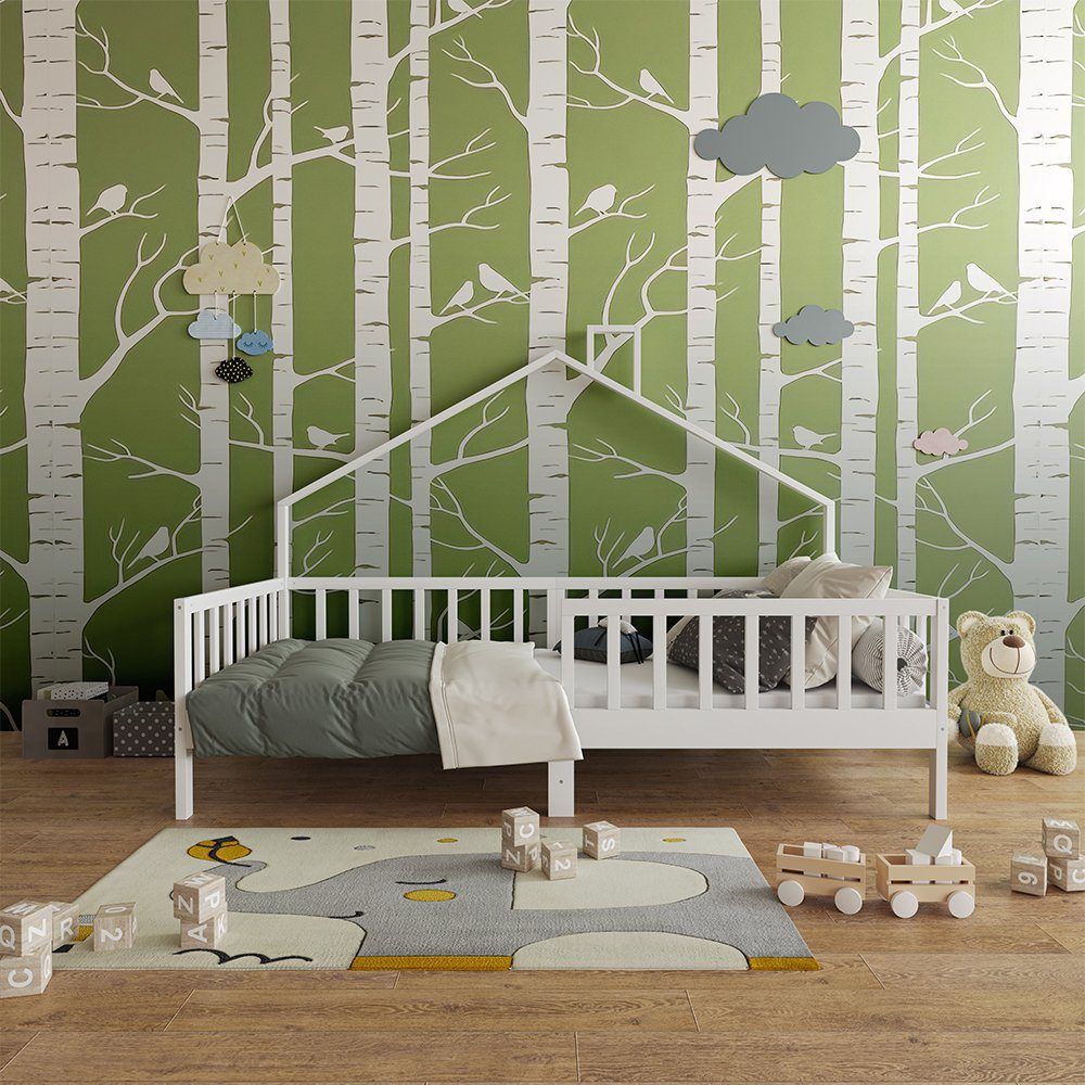 VitaliSpa® Hausbett Justus, Weiß, 90x200 cm (1-tlg)