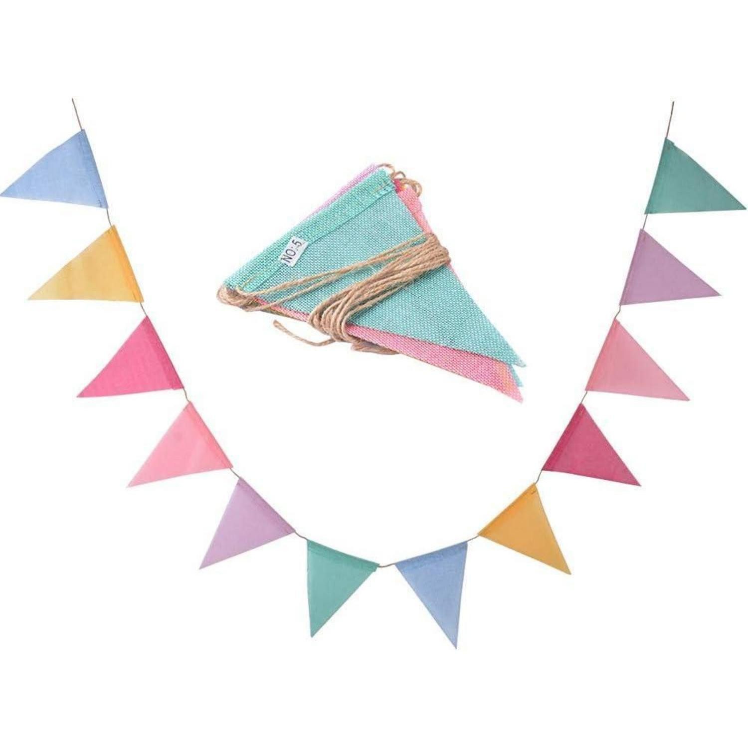 LuxusKollektion Hängedekoration Wimpelkette Banner Girlande draußen 12Pcs 4.2M Hochzeit Party