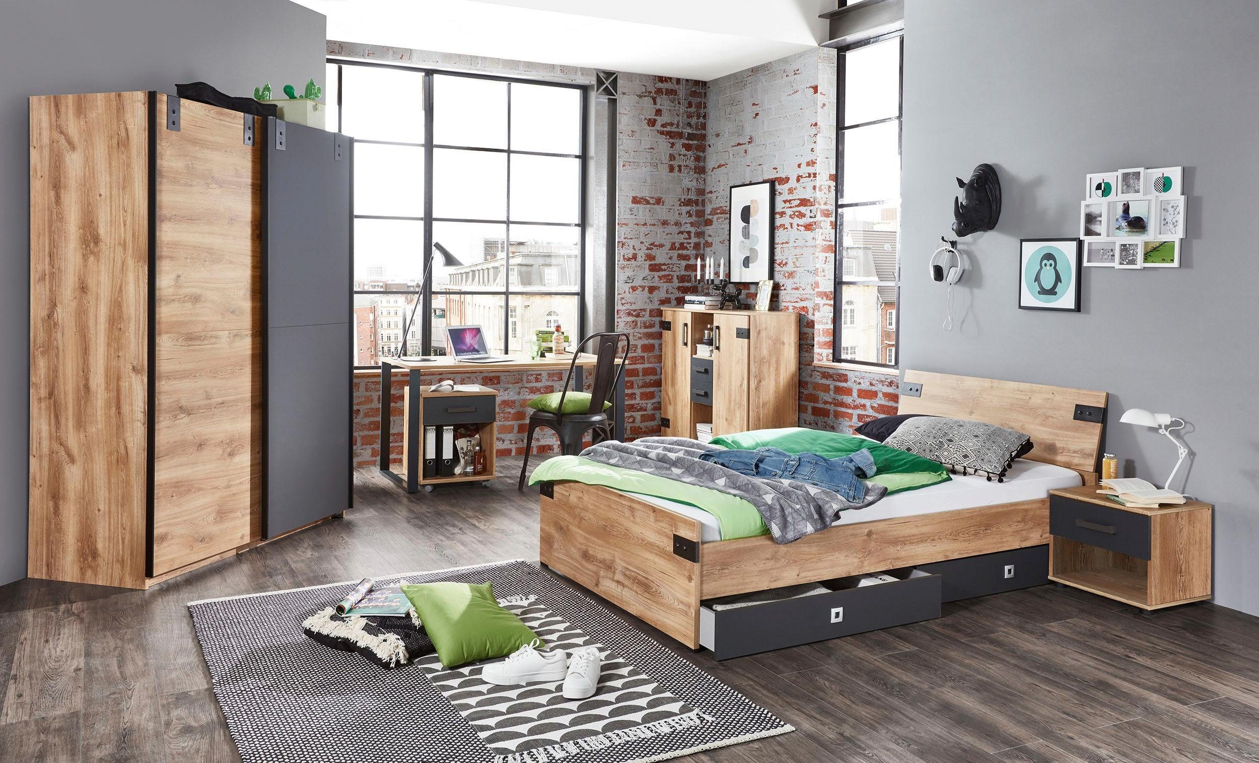 Wimex Schreibtisch Liverpool, Tisch im coolen Loft Style, mit Kufen aus Metall, 140/70/74 cm