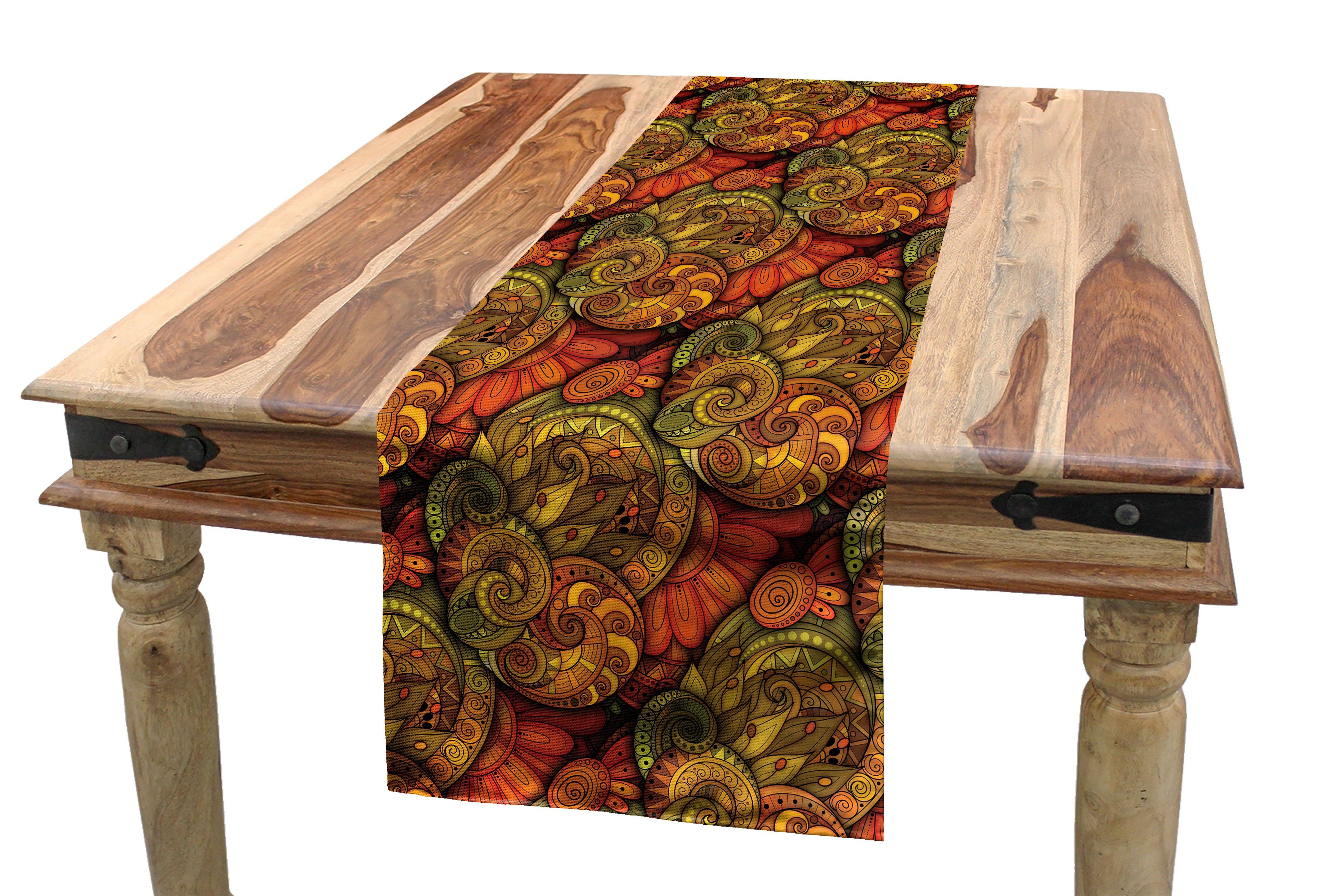 Abakuhaus Tischläufer Paisley Dekorativer Rechteckiger Tischläufer, Küche Motiv Abstraktes Esszimmer