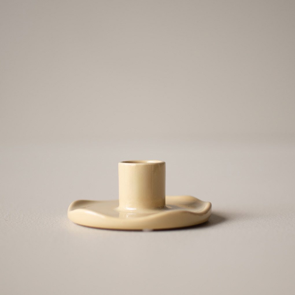 dbkd Dekoobjekt Kerzenhalter Wave - shiny yellow